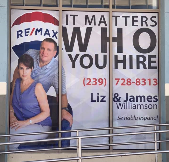 Perforated Window Graphic – For Fort Myers Remax Office